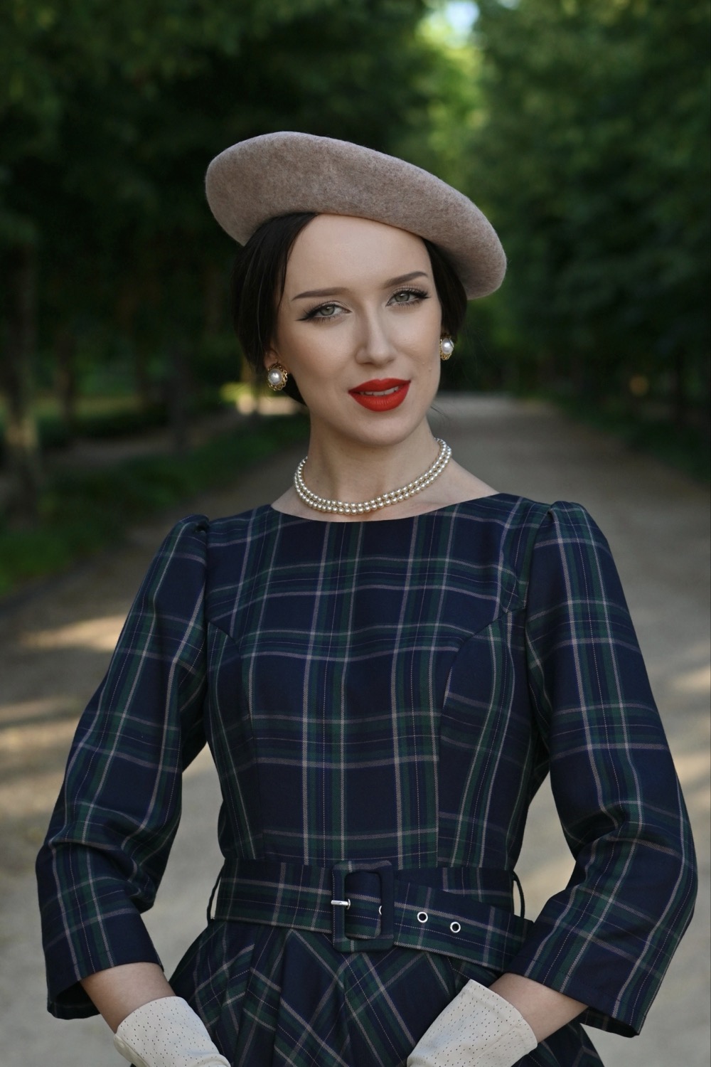 Cece Tartan Swing Dress in Extended Sizing